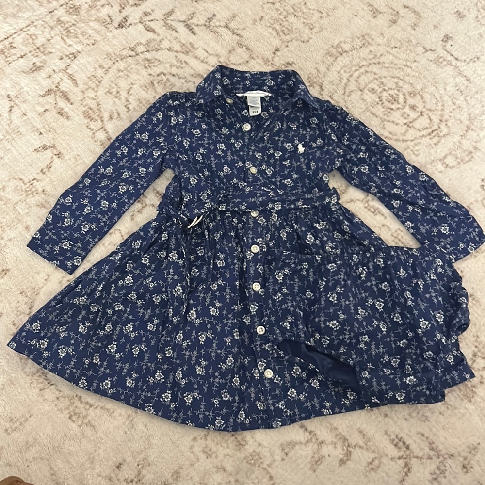 Ralph Lauren button up shirt dress 18m
